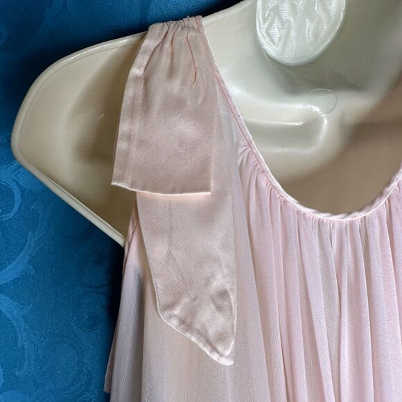 Vintage Rogers Pink Nylon Tricot Nightgown Nightie Peignoir Robe Set Women's S - Picture 8 of 13